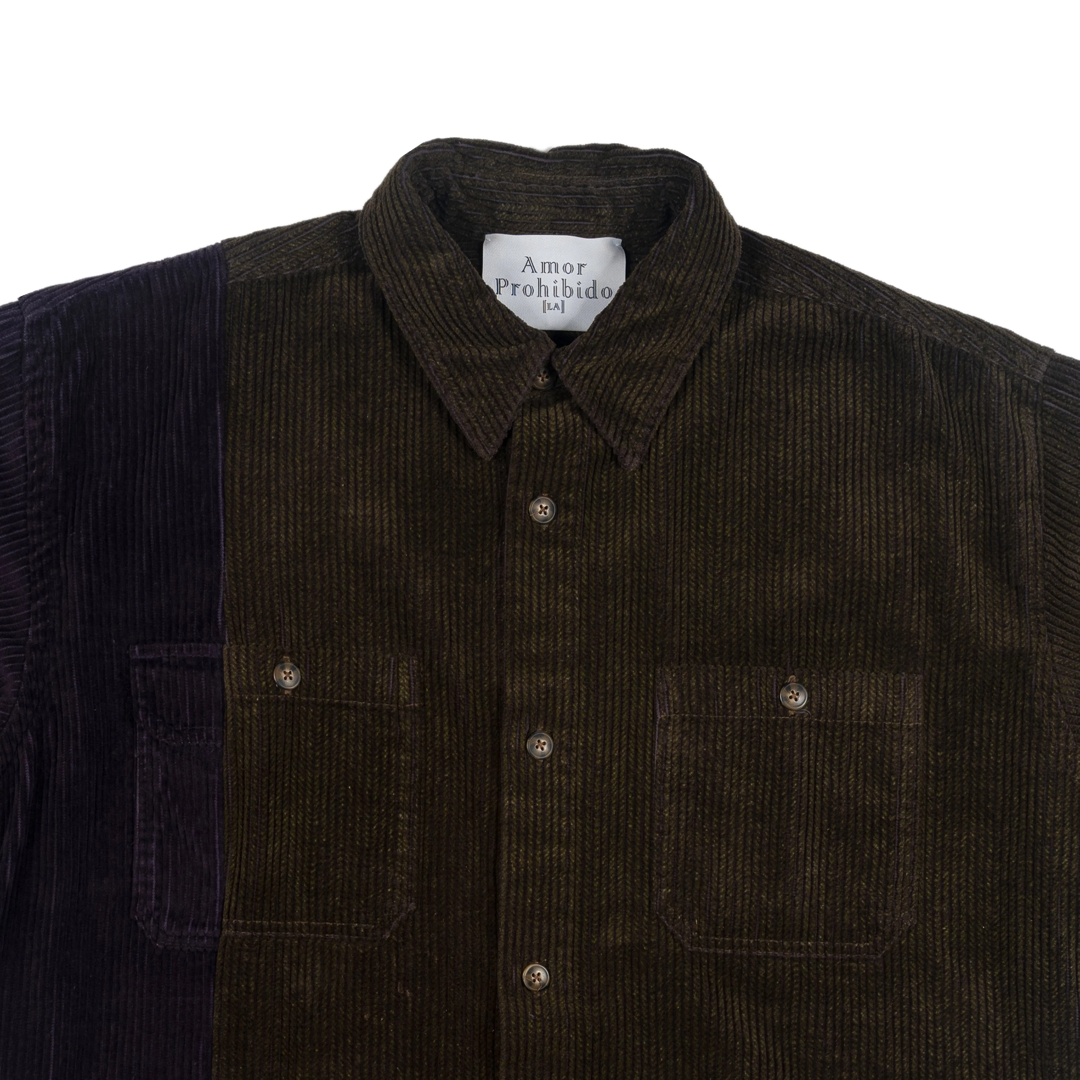 Navy & Yellow Corduroy Shirt
