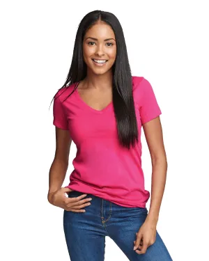 Next Level Ladies Ideal V-Neck Tee | Raspberry