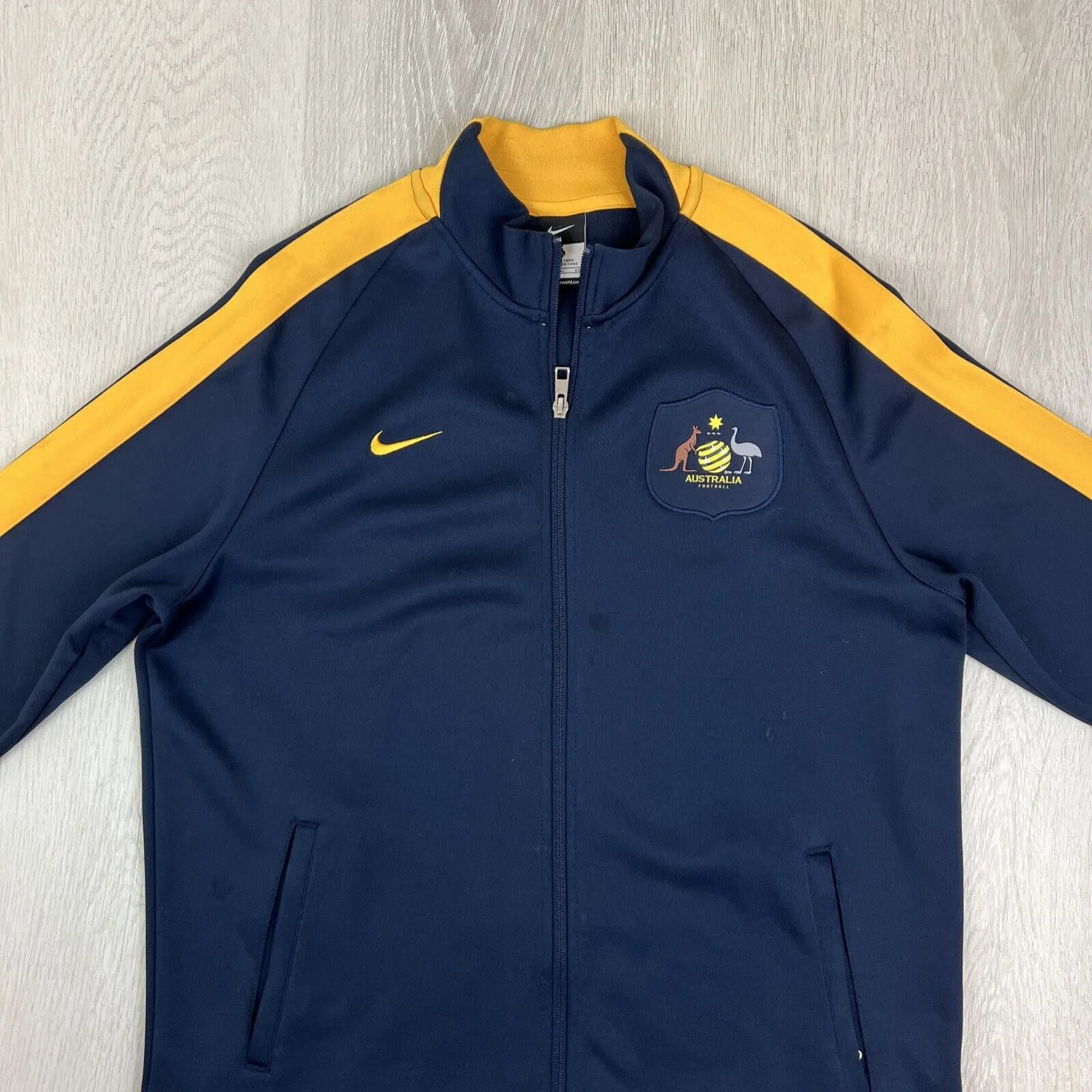 Nike Australia Socceroos Mens Navy Blue Full Zip Tracksuit Jacket Size XL