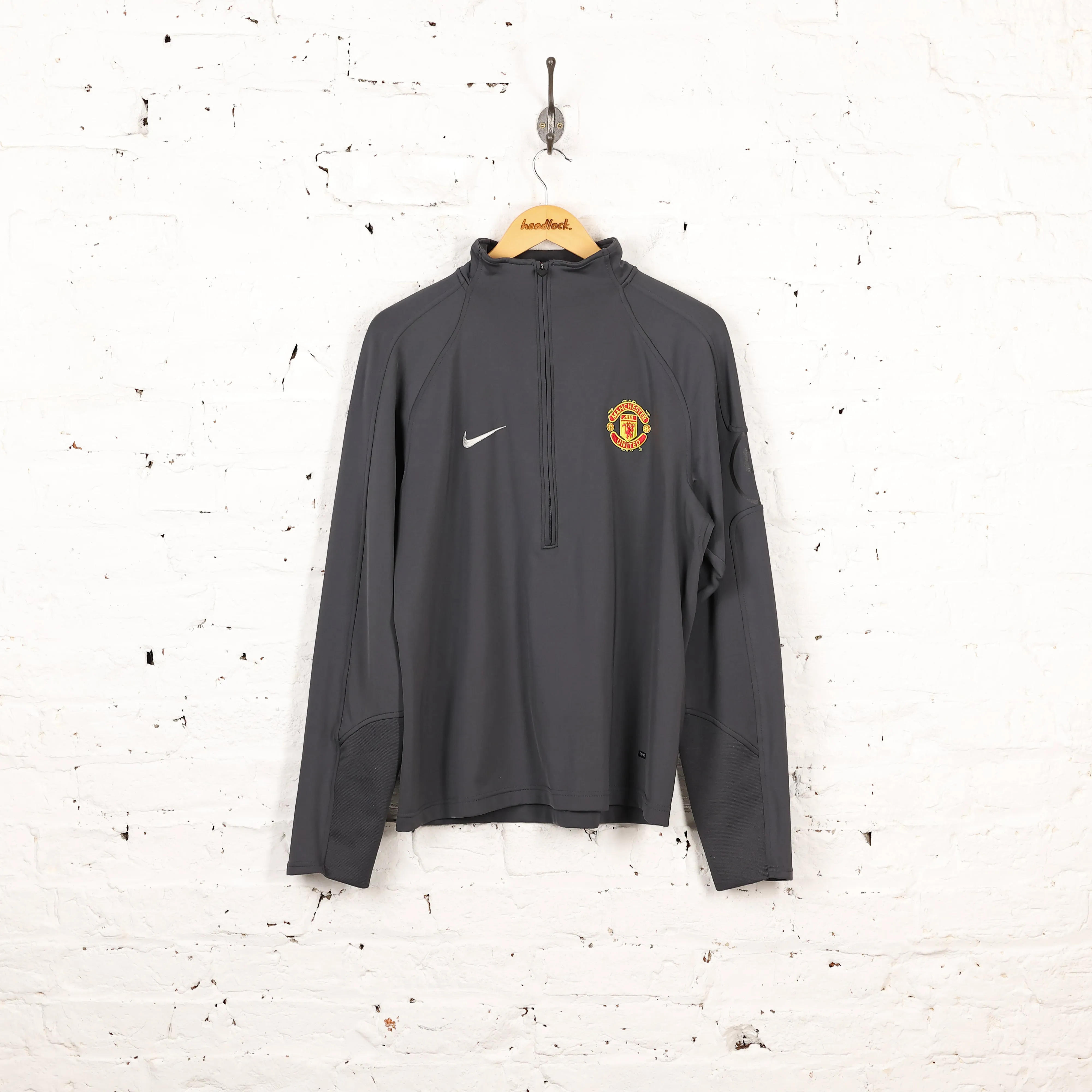 Nike Manchester United 1/4 Zip Training Top Jacket - Grey - L