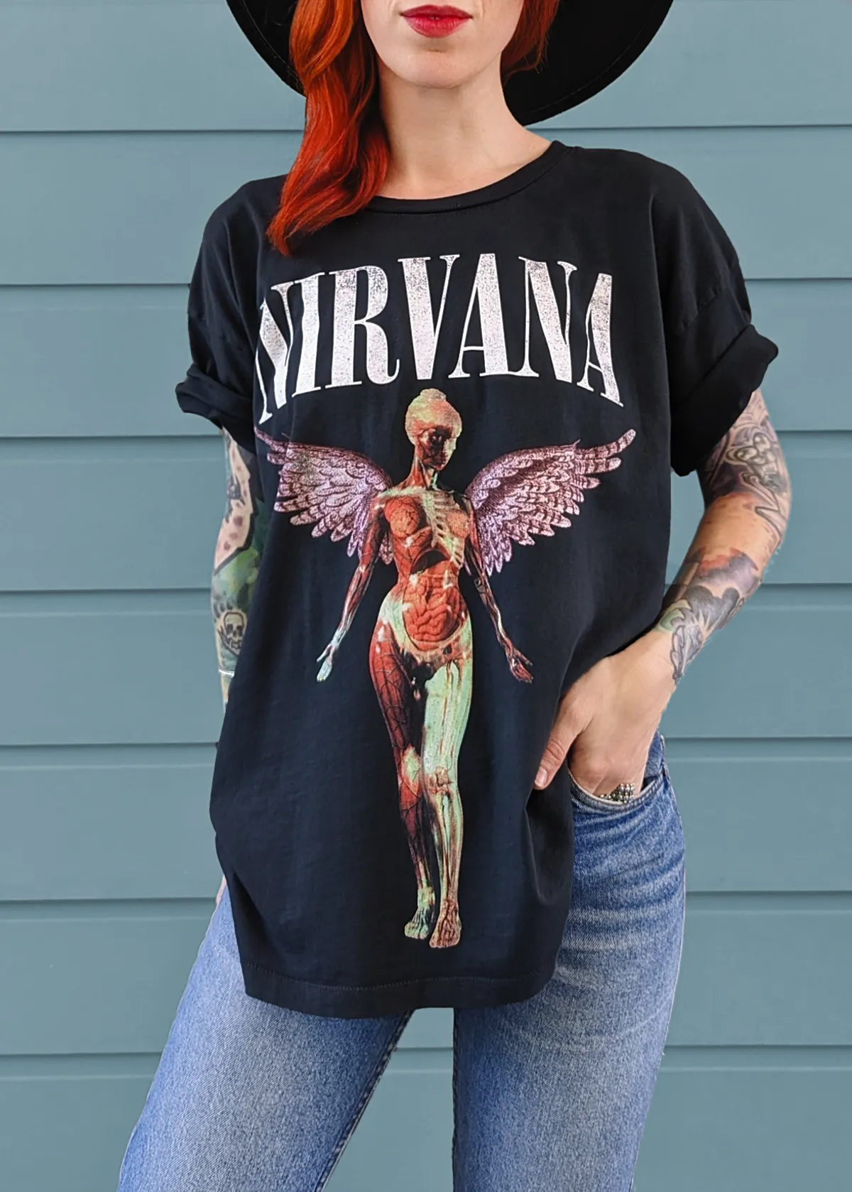 Nirvana In Utero Merch Tee - Black