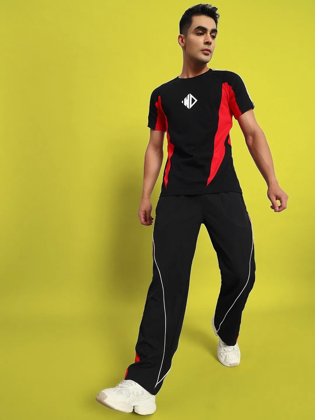 Nissan Parachute Cargo Pants (Black-Red)