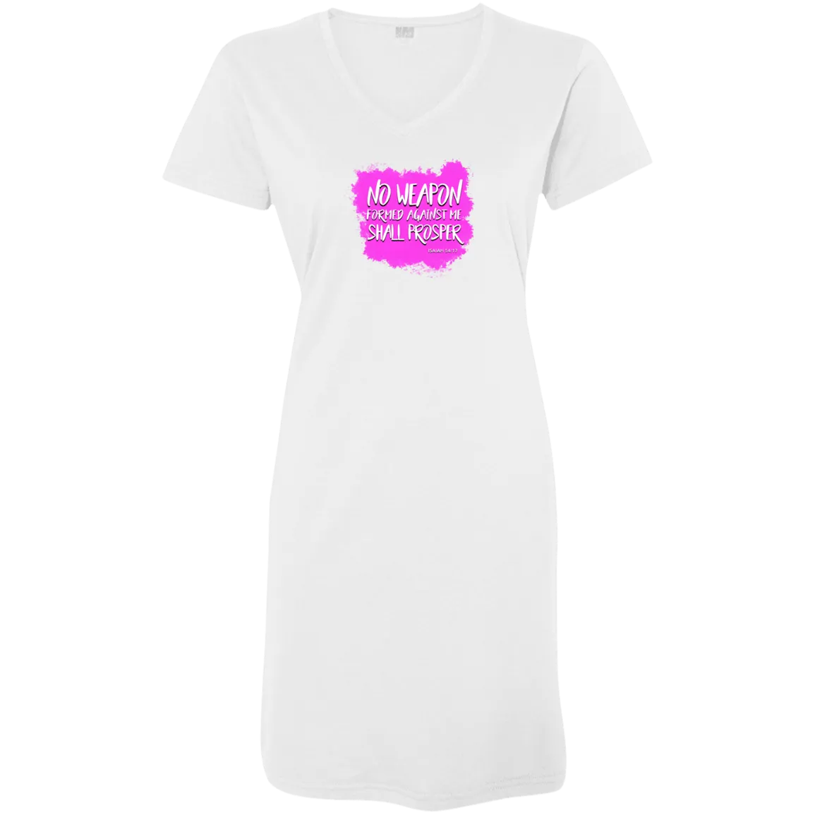 No Weapon Formed Against Me Shall Prosper Ladies V Neck Fine Jersey Cover up