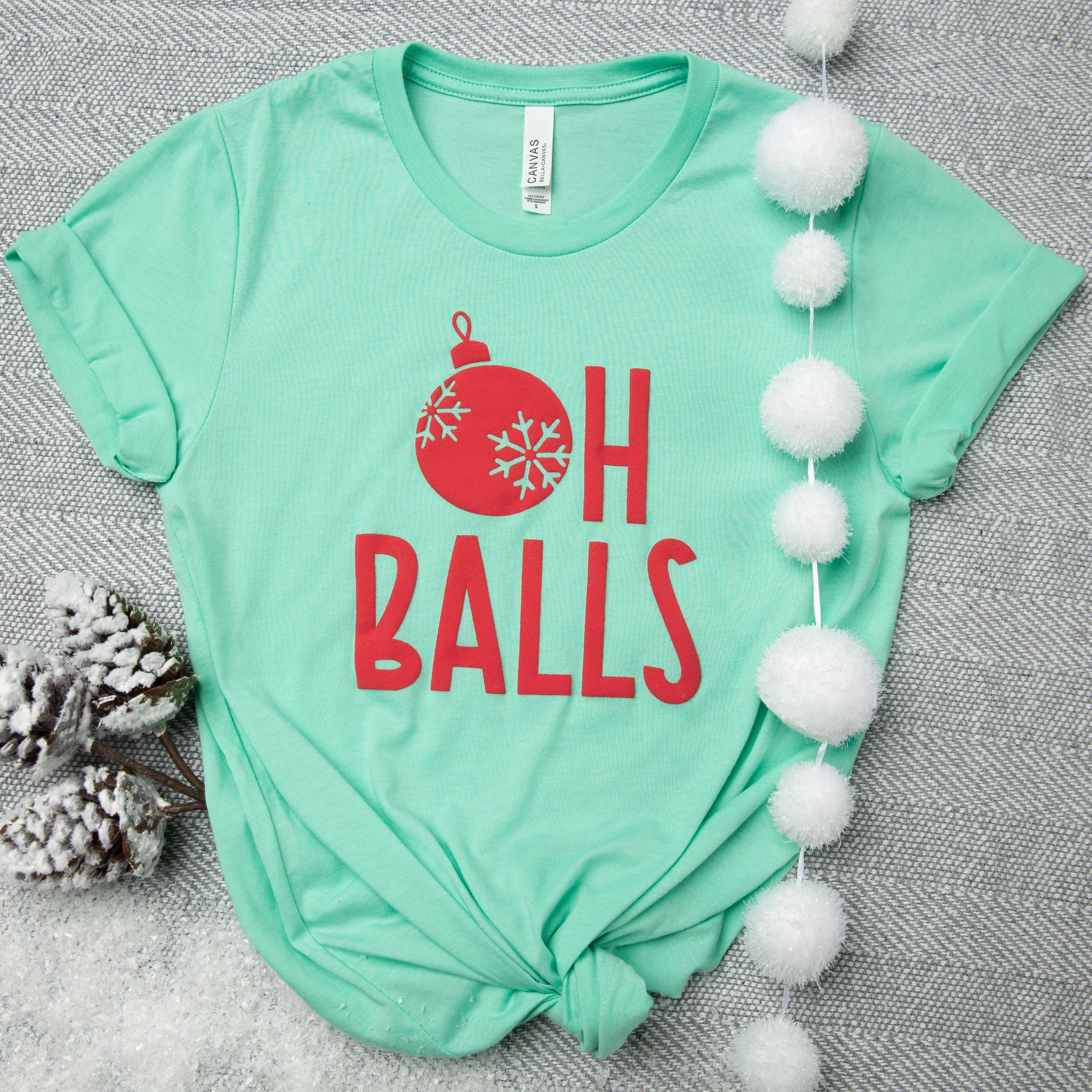 Oh Balls- Red Puff Ink | Short Sleeve Graphic Tee