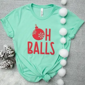 Oh Balls- Red Puff Ink | Short Sleeve Graphic Tee