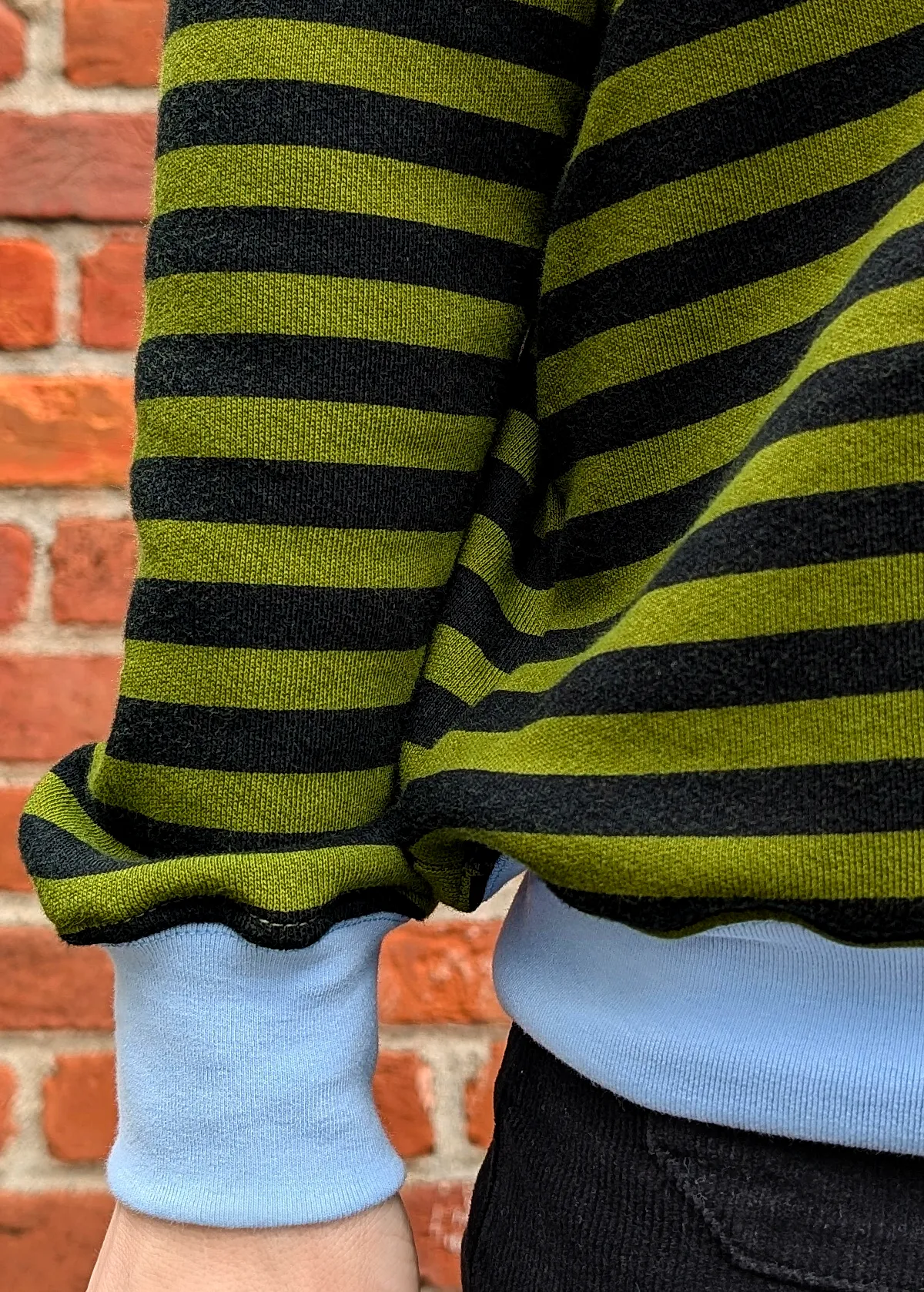 Olive Green & Black Stripe Sweatshirt
