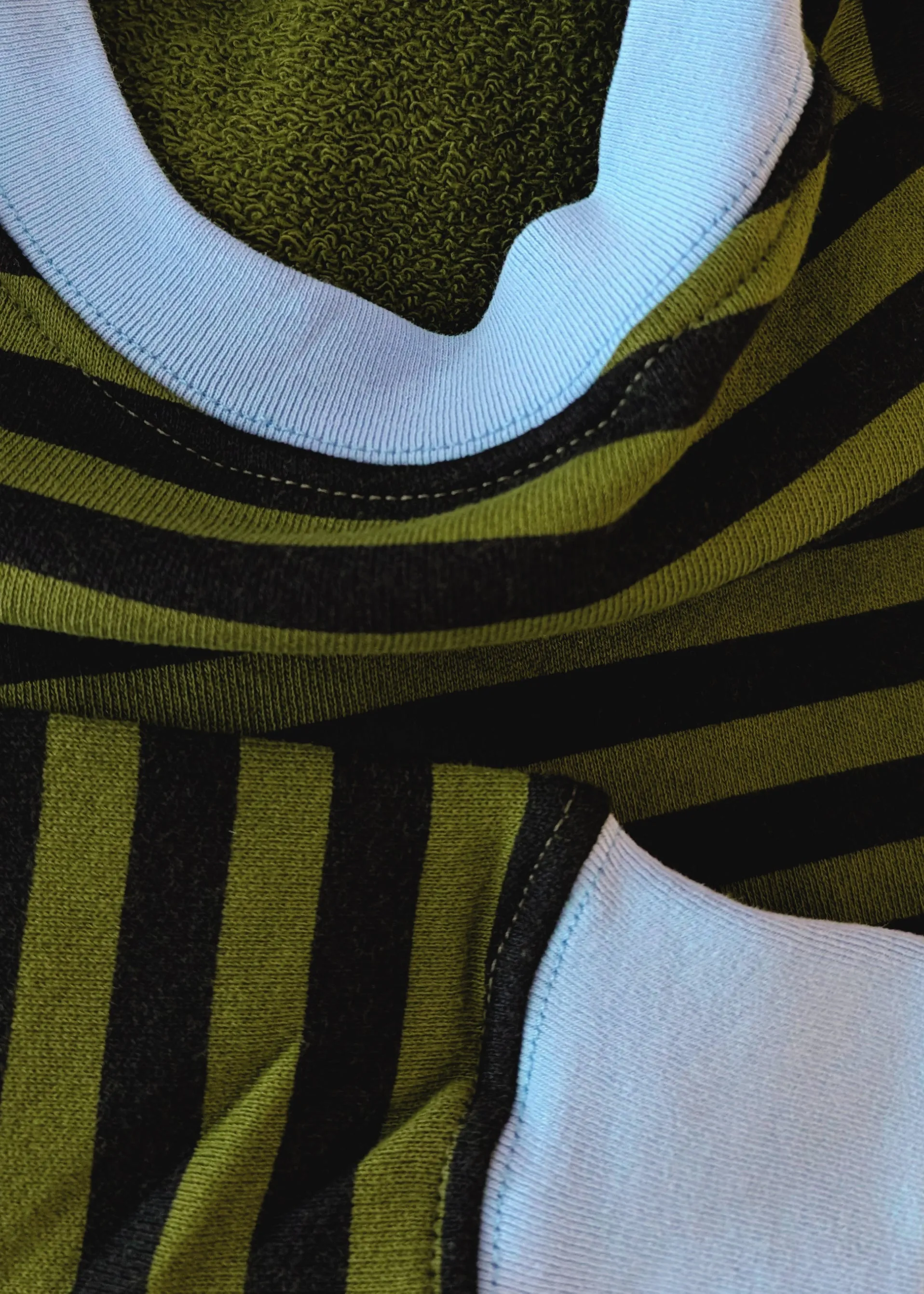 Olive Green & Black Stripe Sweatshirt