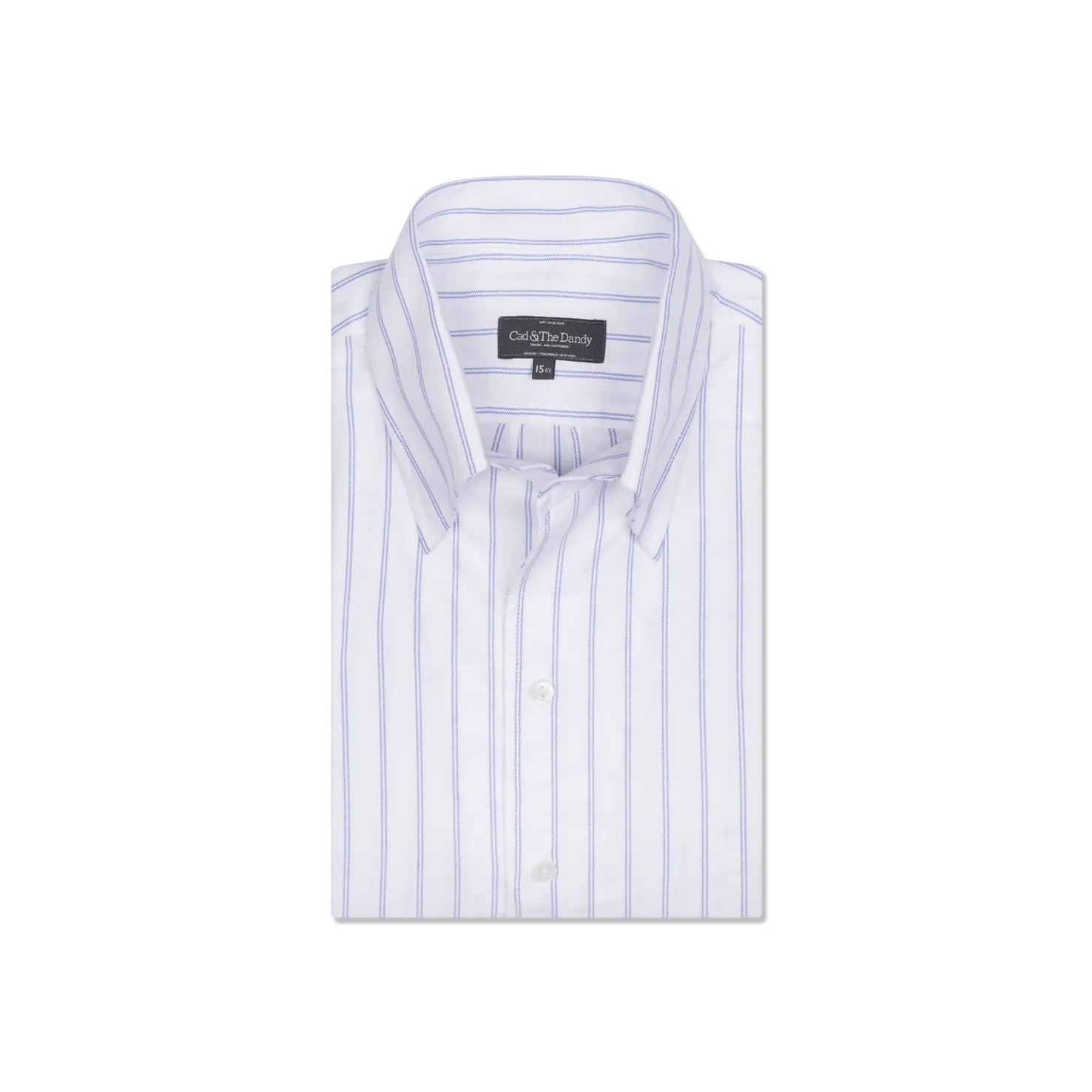 One Piece Button Down Shirt in Blue Stripe Oxford