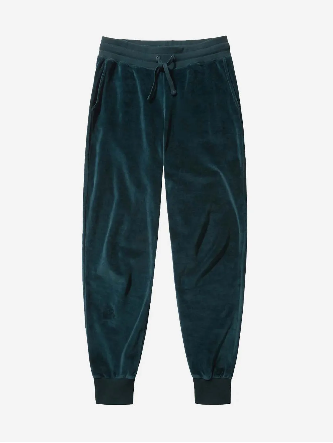 Organic Unisex  Velour Tracksuit Bottoms | Deep Sea Green
