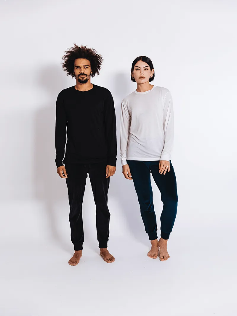 Organic Unisex  Velour Tracksuit Bottoms | Deep Sea Green