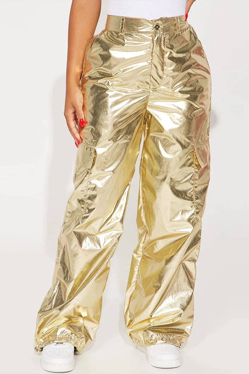 PF0283 Metallic Baggy Long Pants