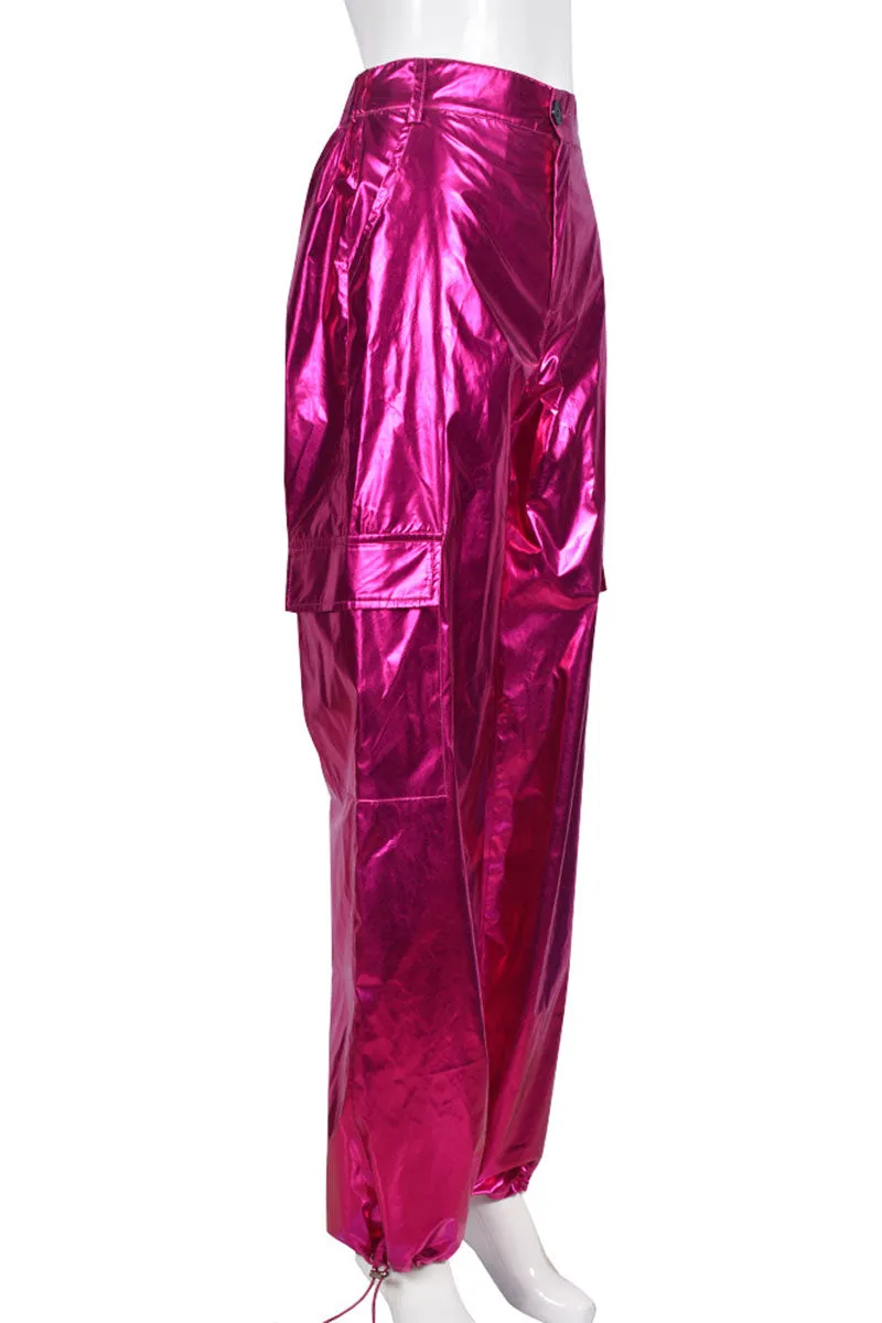 PF0283 Metallic Baggy Long Pants