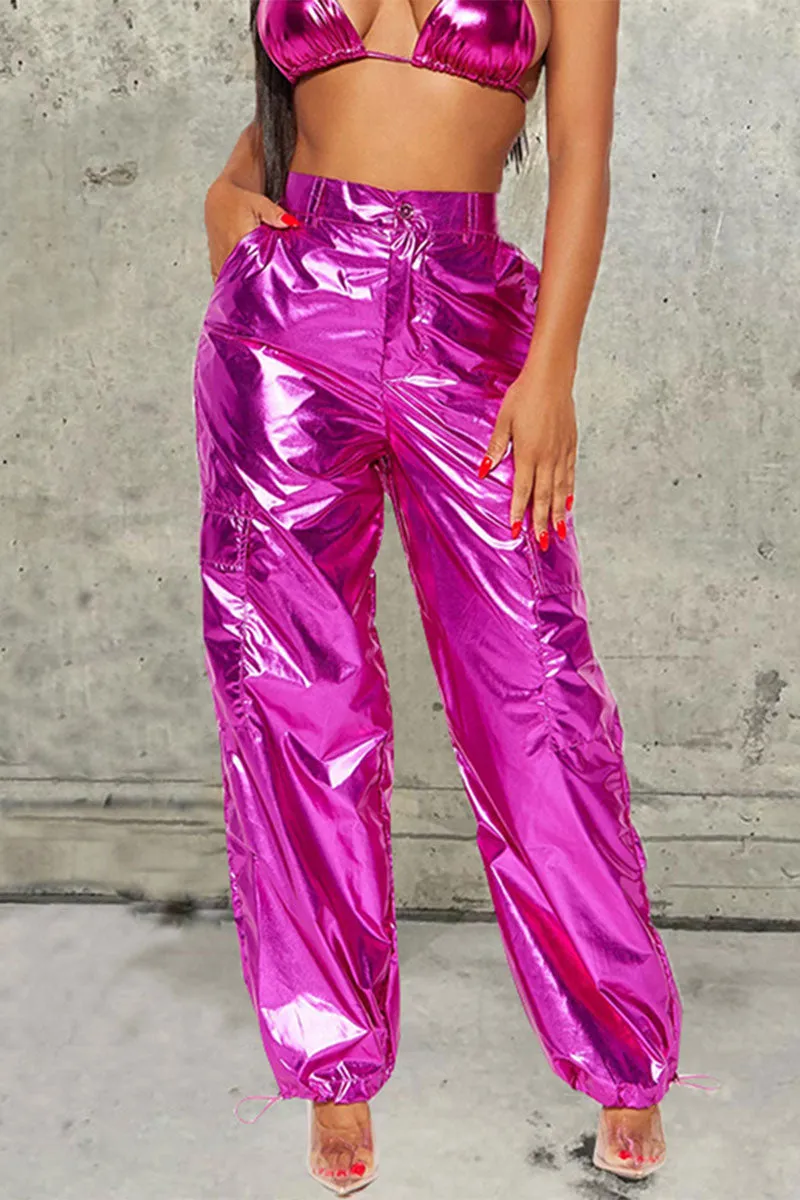 PF0283 Metallic Baggy Long Pants
