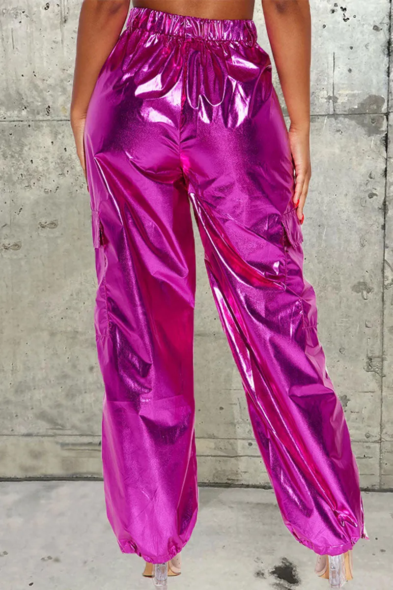 PF0283 Metallic Baggy Long Pants