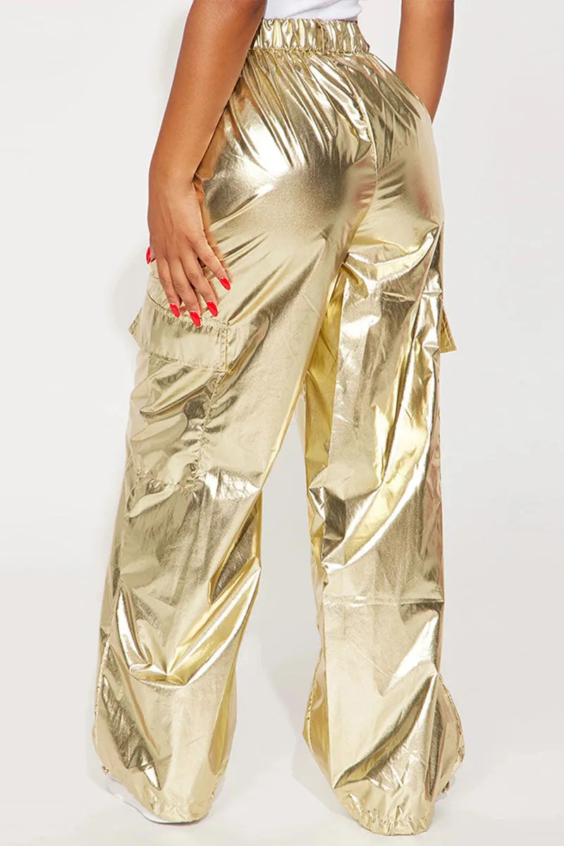 PF0283 Metallic Baggy Long Pants