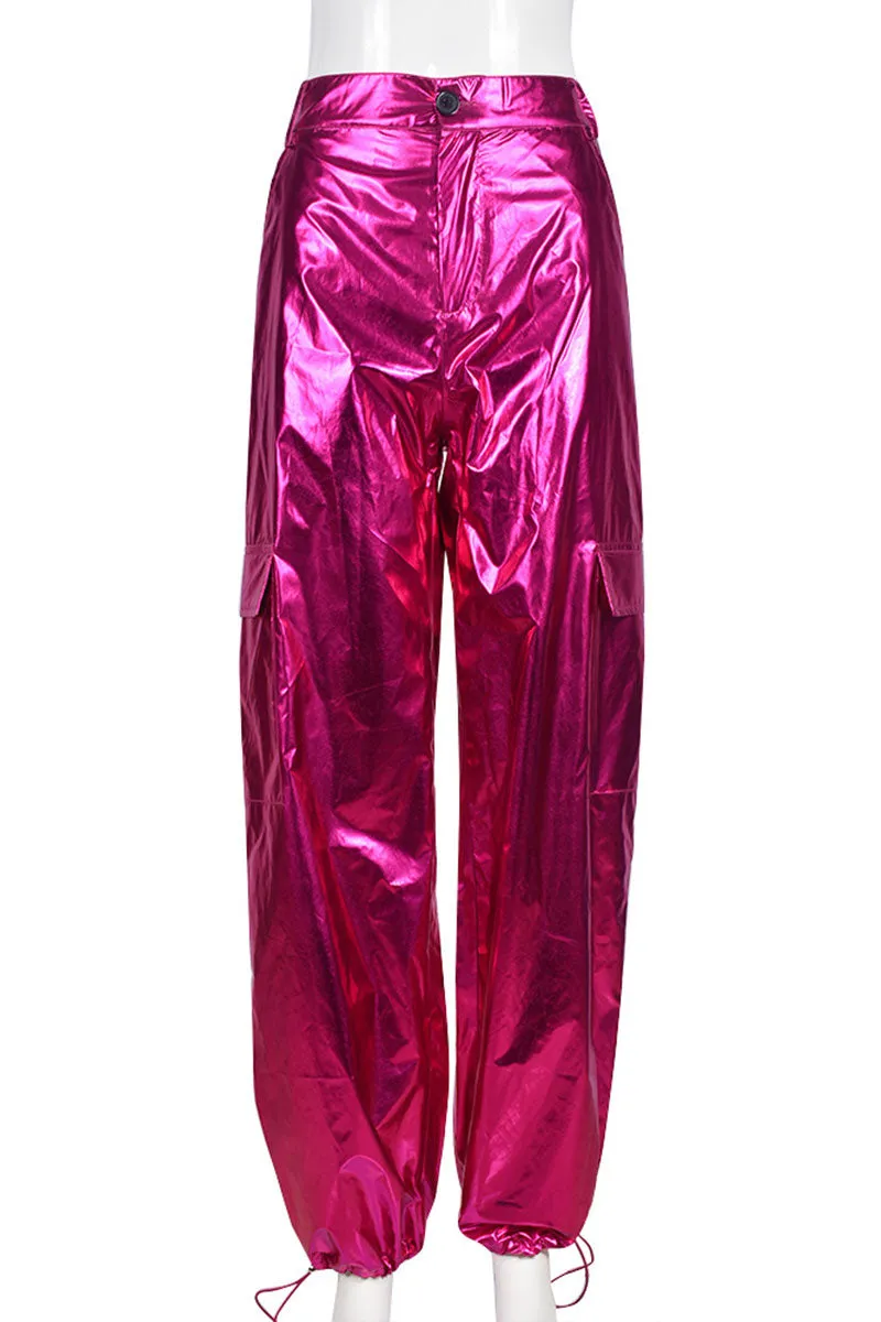 PF0283 Metallic Baggy Long Pants
