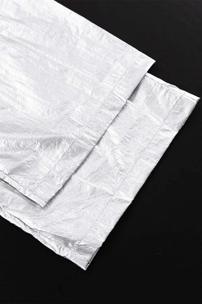 PI883 Silver Metallic Wide Leg Pants