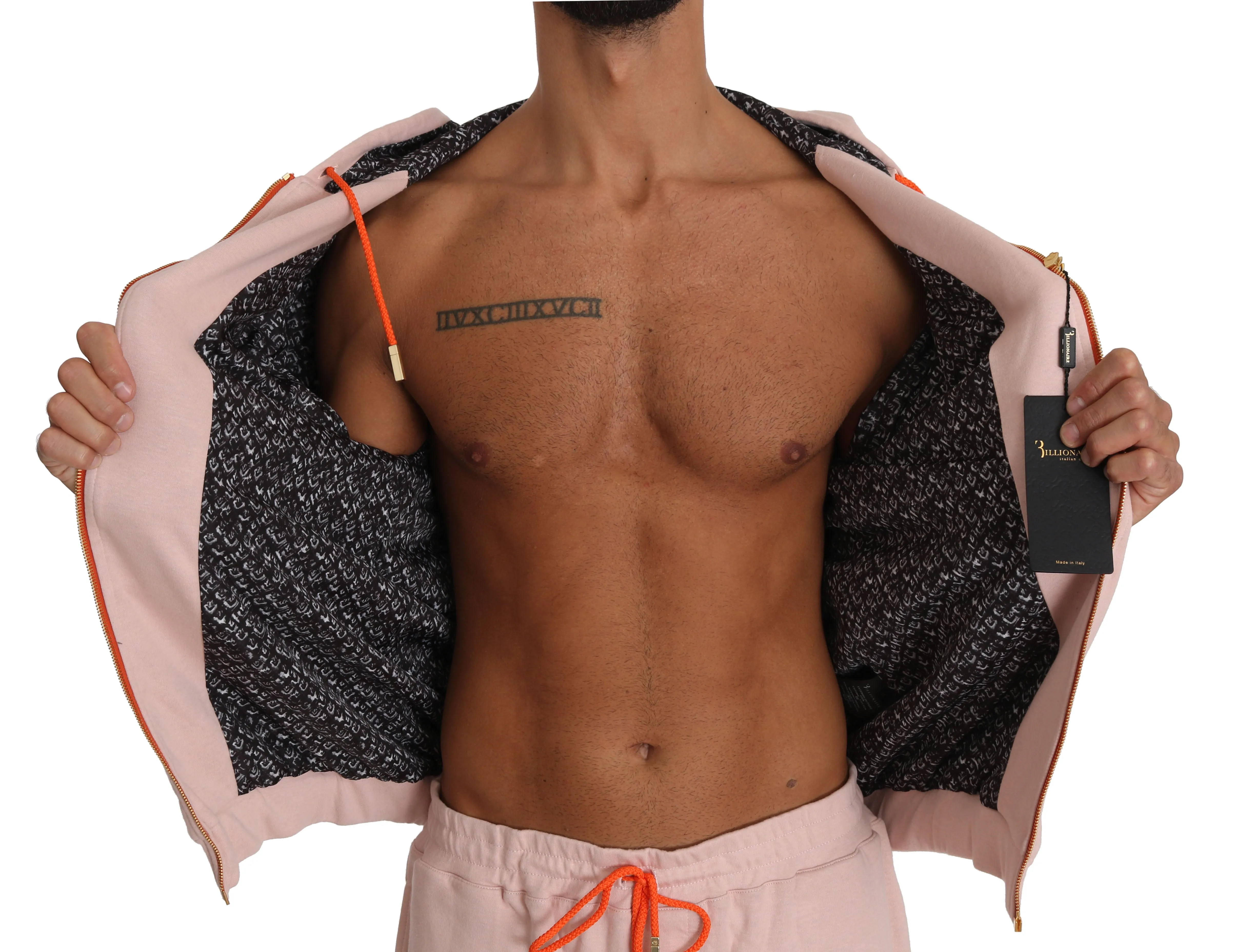 Pink Cotton Sweater Pants Tracksuit