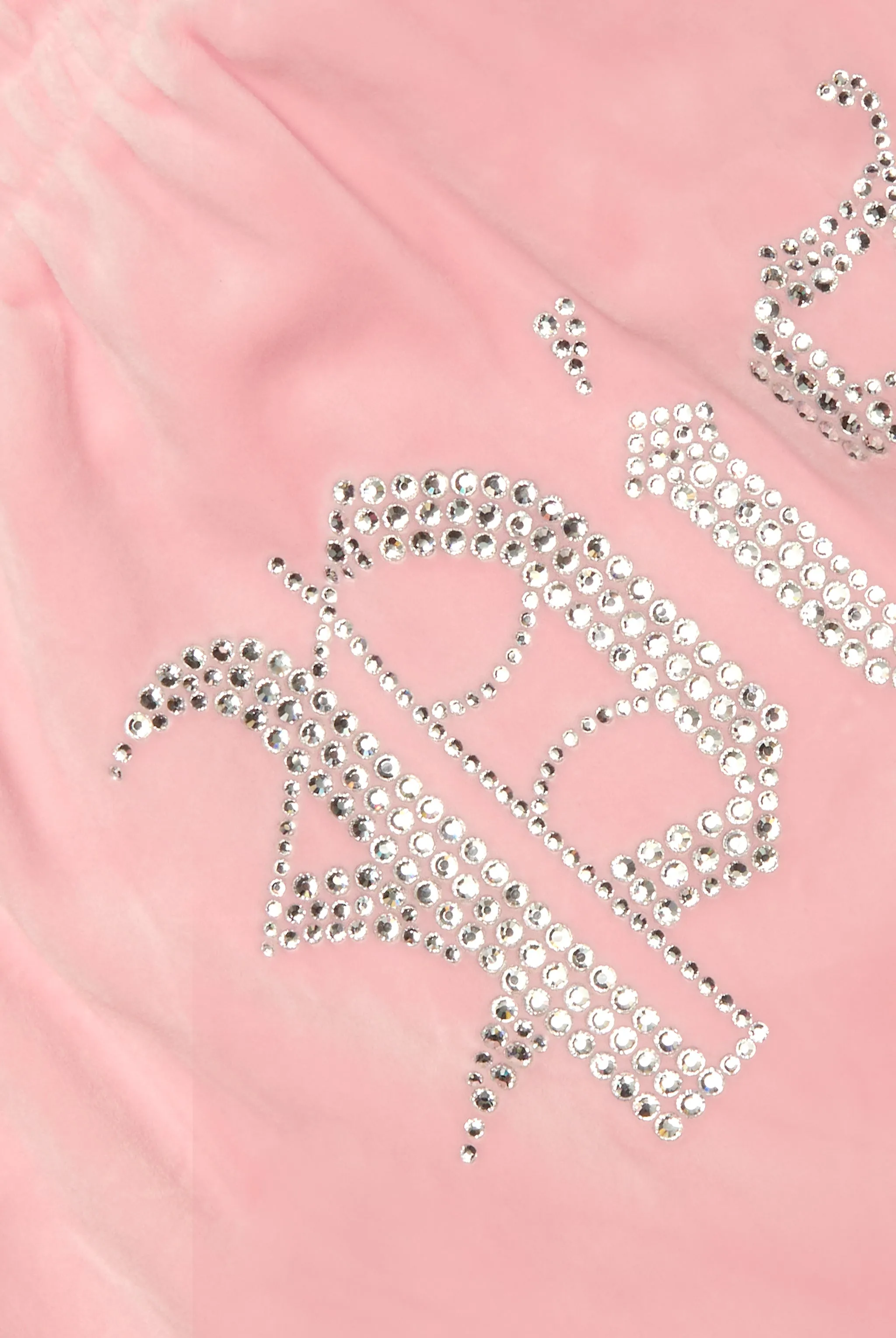 'PISCES' JUICY PINK VELOUR DIAMANTÉ TRACKSUIT BOTTOM