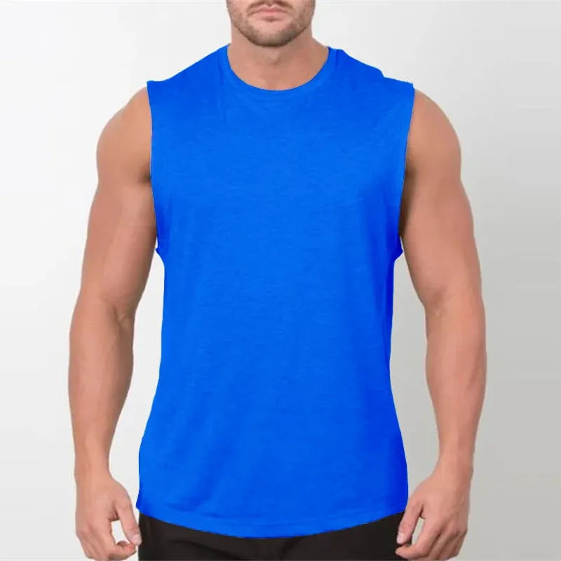 Plain Tank Top Men - Bodybuilding Singlet Gym Stringer Sleeveless Shirt, Blank Fitness Clothing Sportswear Muscle Vest