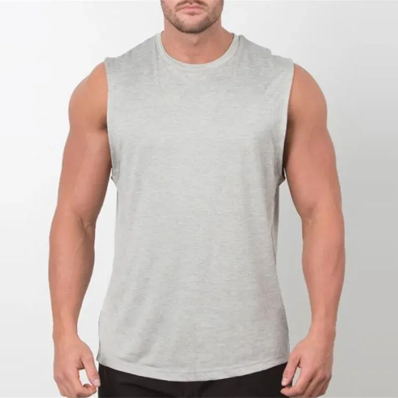 Plain Tank Top Men - Bodybuilding Singlet Gym Stringer Sleeveless Shirt, Blank Fitness Clothing Sportswear Muscle Vest