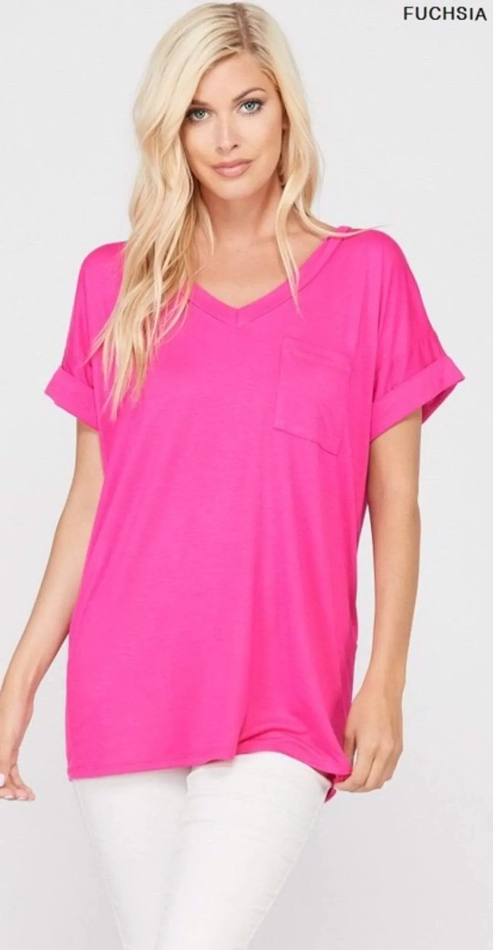 Pocket V Neck Boyfriend Tee