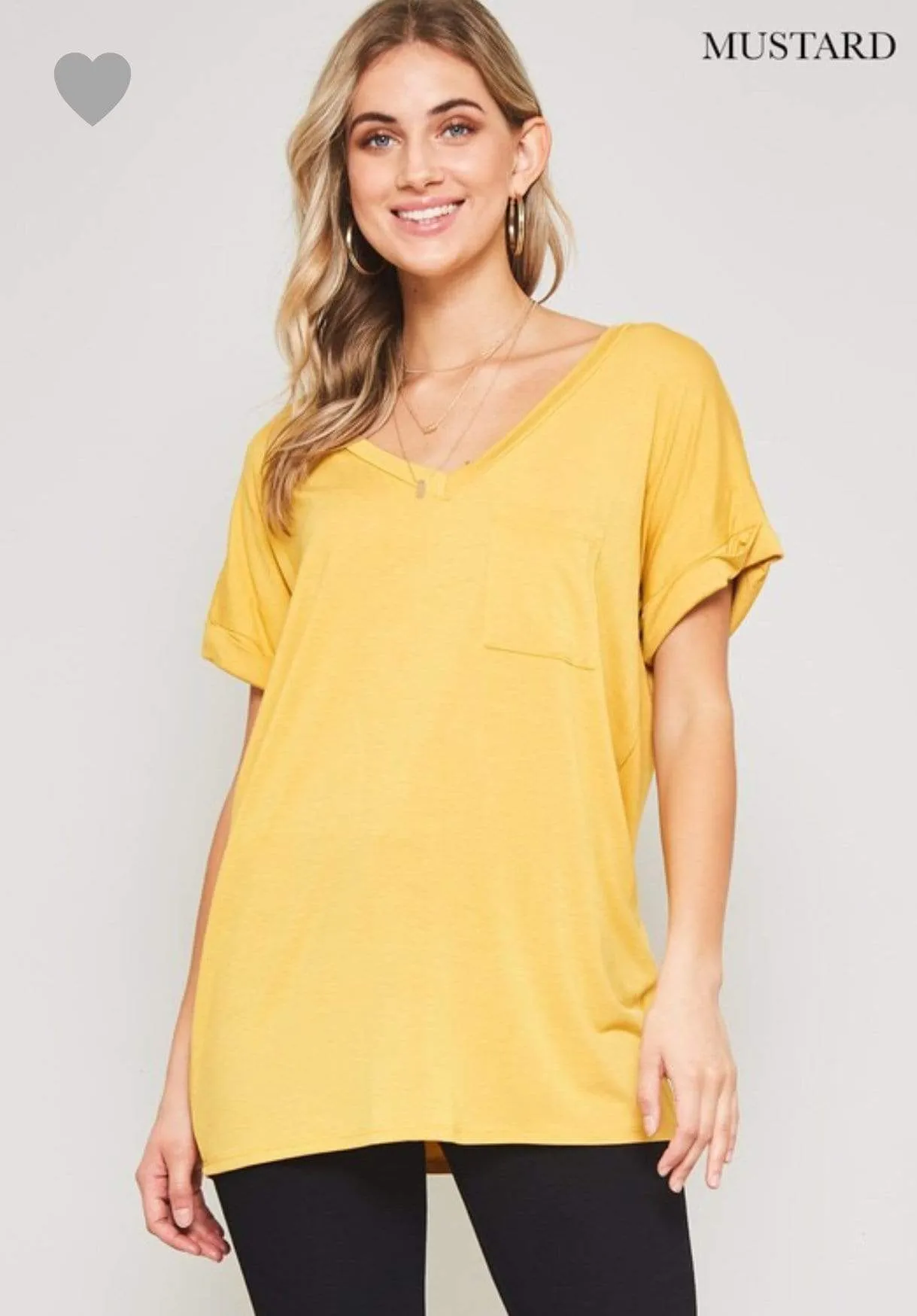 Pocket V Neck Boyfriend Tee