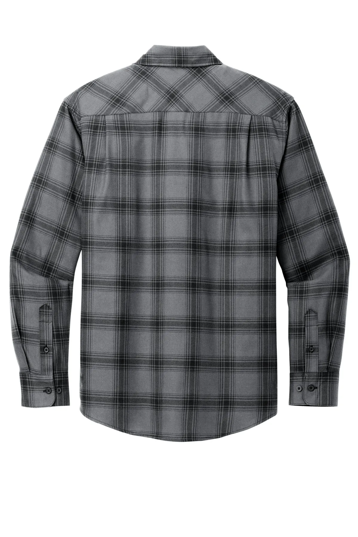Port Authority Plaid Flannel Shirt. W668 Grey/ Black Open Plaid