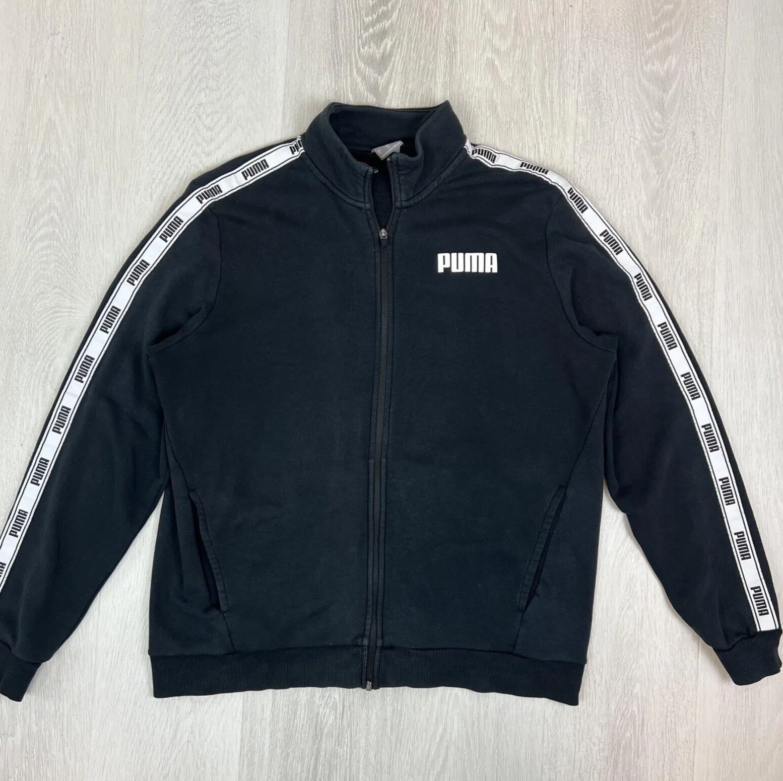 PUMA Mens Black Full Zip Tracksuit Jacket Size XL