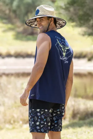 Pure Western Austin Mens Muscle Tank Navy
