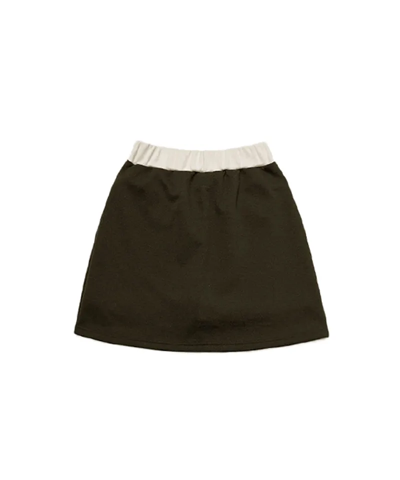 Q.C PLAY: Spandex Ribbed Pocket Banding Skirt - Brown