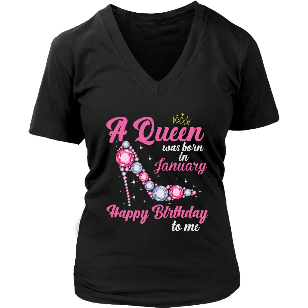 Queen Born in January | Birthday T-Shirt | Gifts for Her