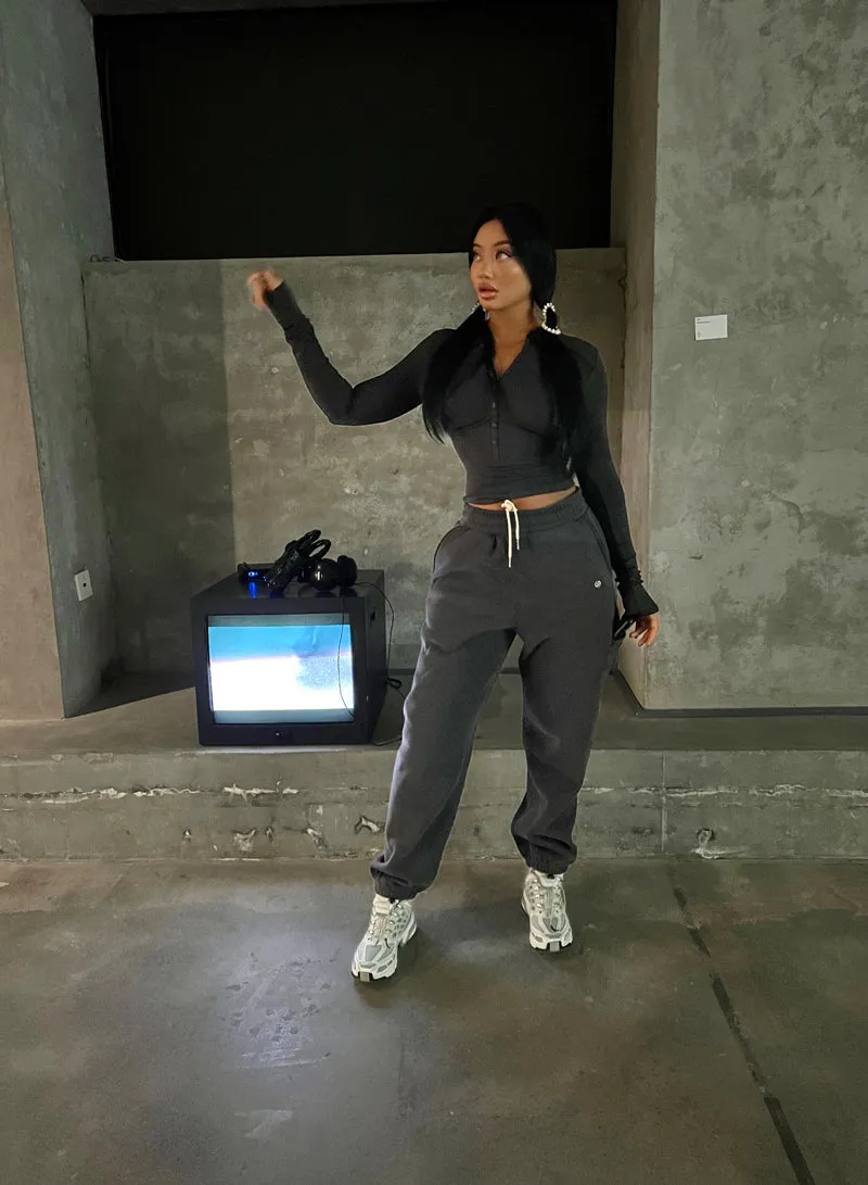 Quinn Solid Color Casual Loose Sweatpants