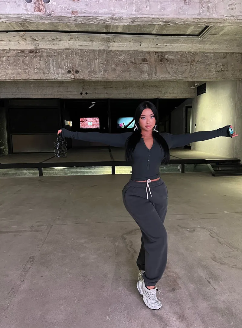 Quinn Solid Color Casual Loose Sweatpants