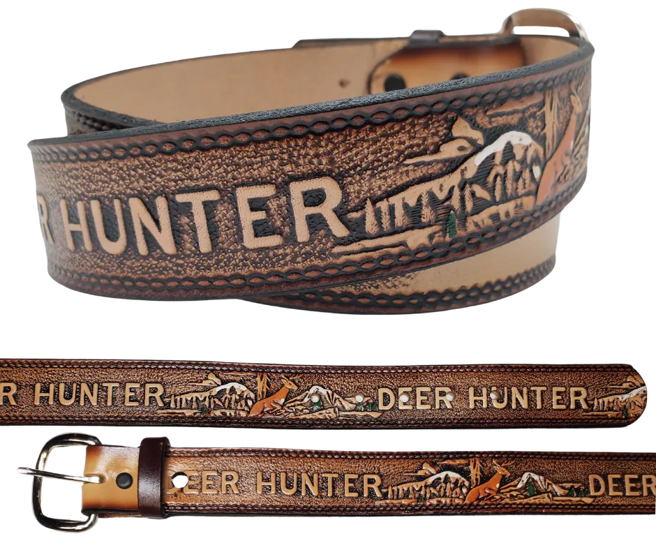 "The Buck Fever" Name Leather Belt "Quick Ship"