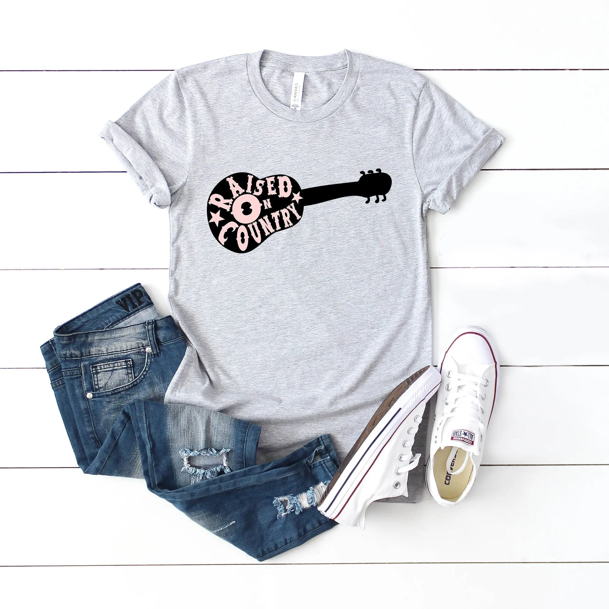 Raised On Country Guitar | Short Sleeve Crew Neck