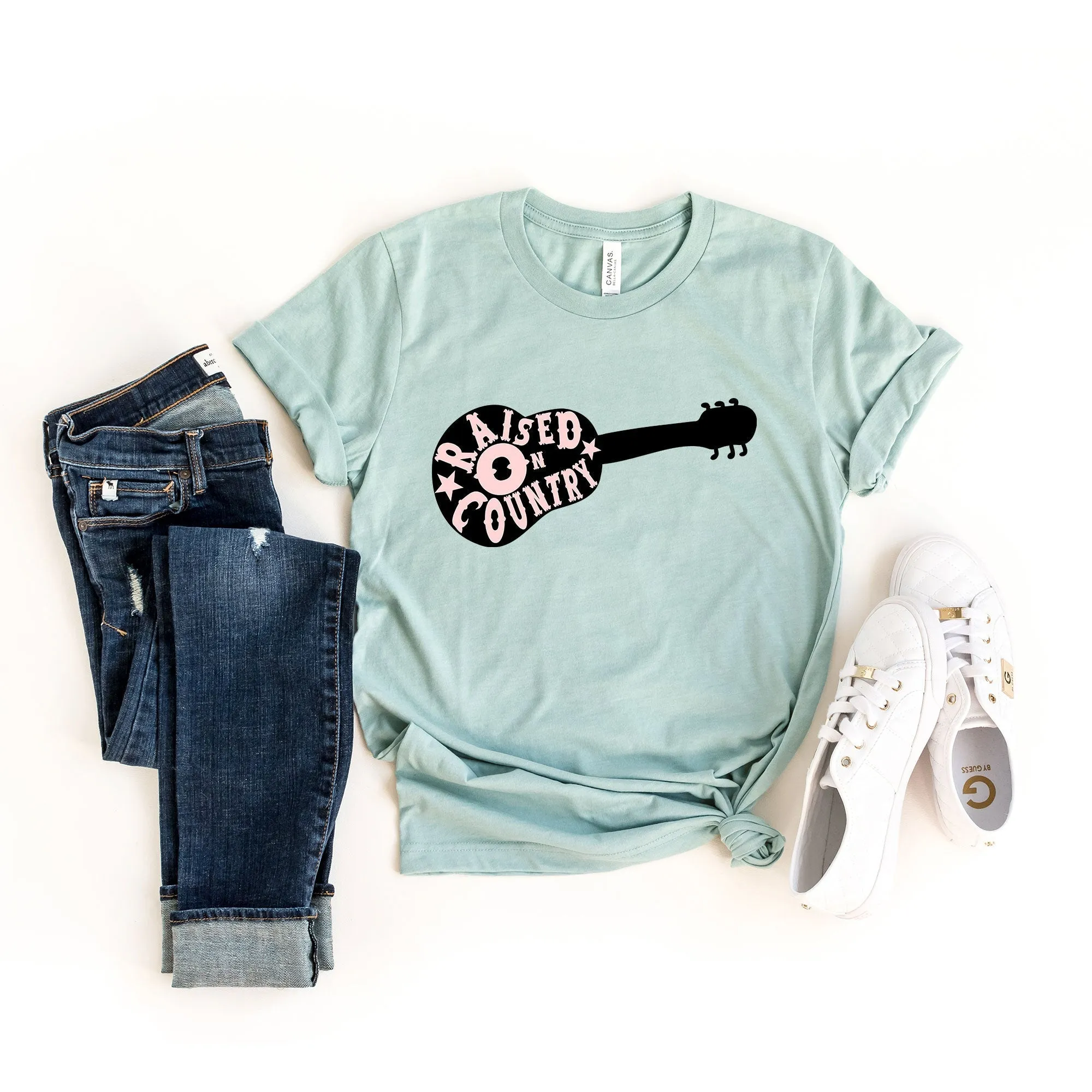Raised On Country Guitar | Short Sleeve Crew Neck