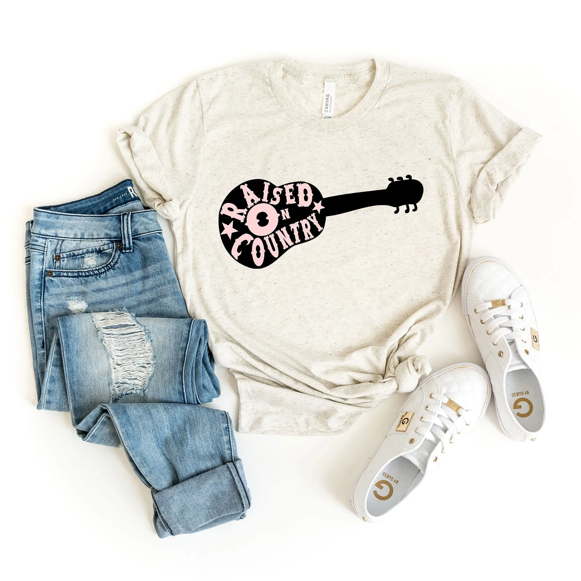 Raised On Country Guitar | Short Sleeve Crew Neck
