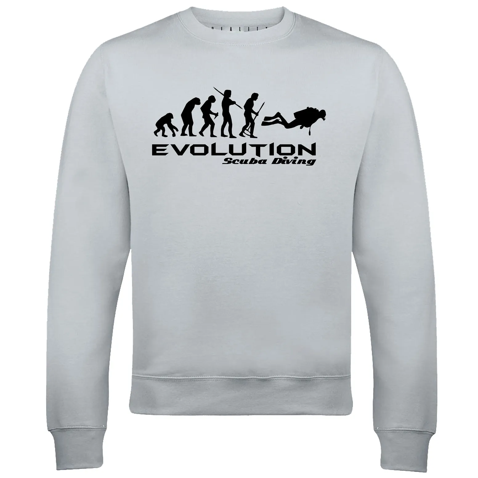 Reality Glitch Evolution of Scuba Diving Mens Sweatshirt