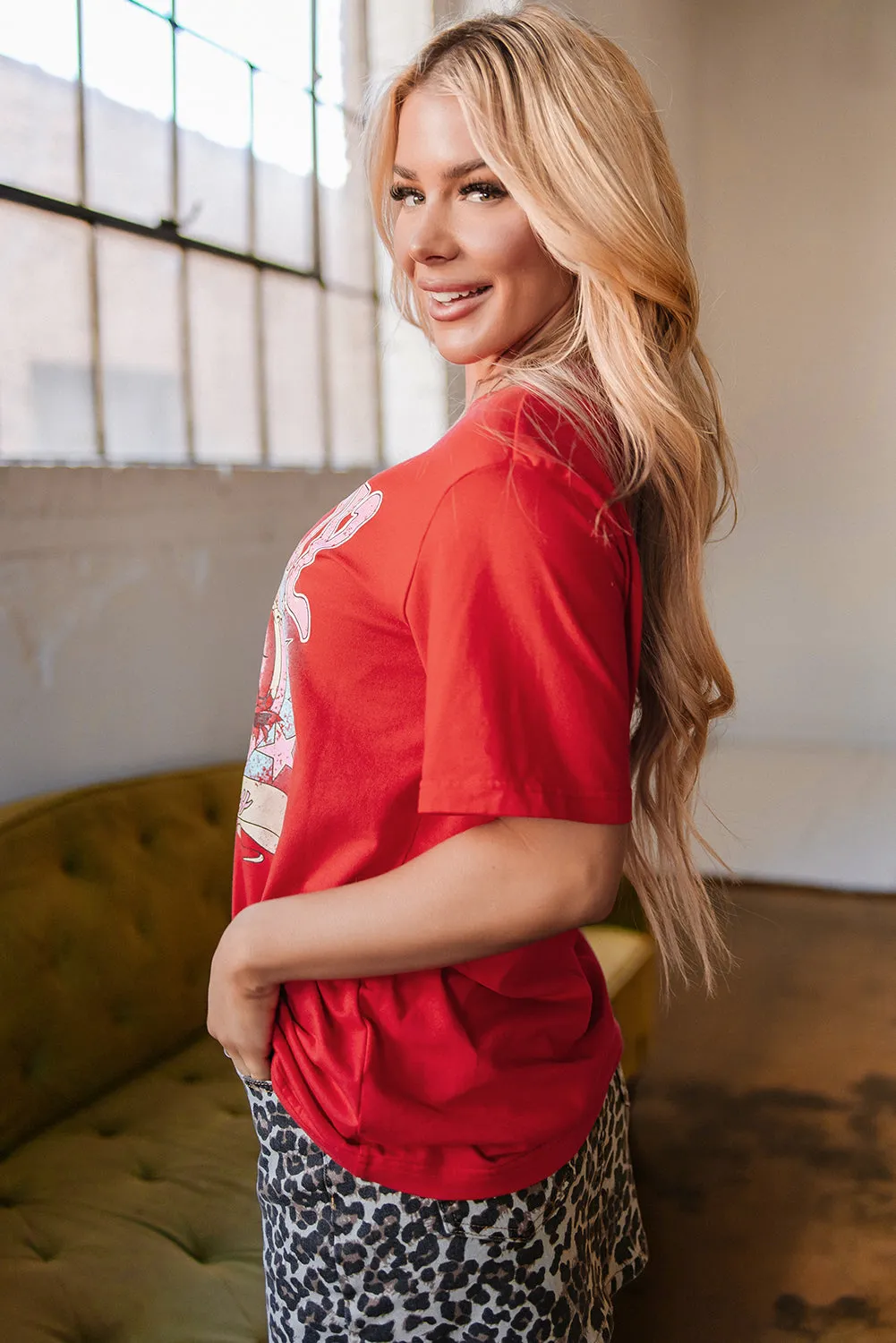 Red Cowboy Take Me Away Graphic Tee