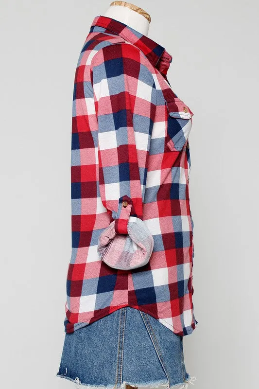 Red, White, & Blue Flannel