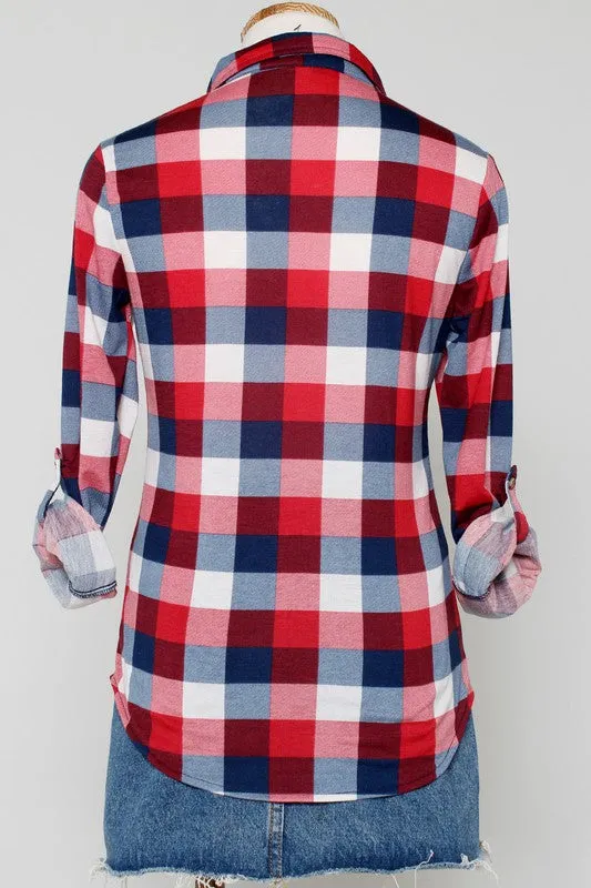Red, White, & Blue Flannel