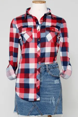 Red, White, & Blue Flannel