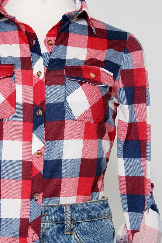 Red, White, & Blue Flannel