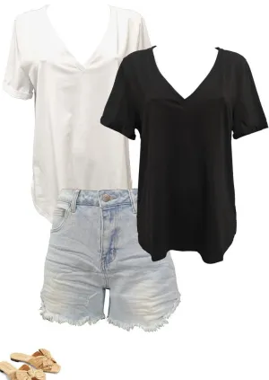 Refuge V Neck Tee White