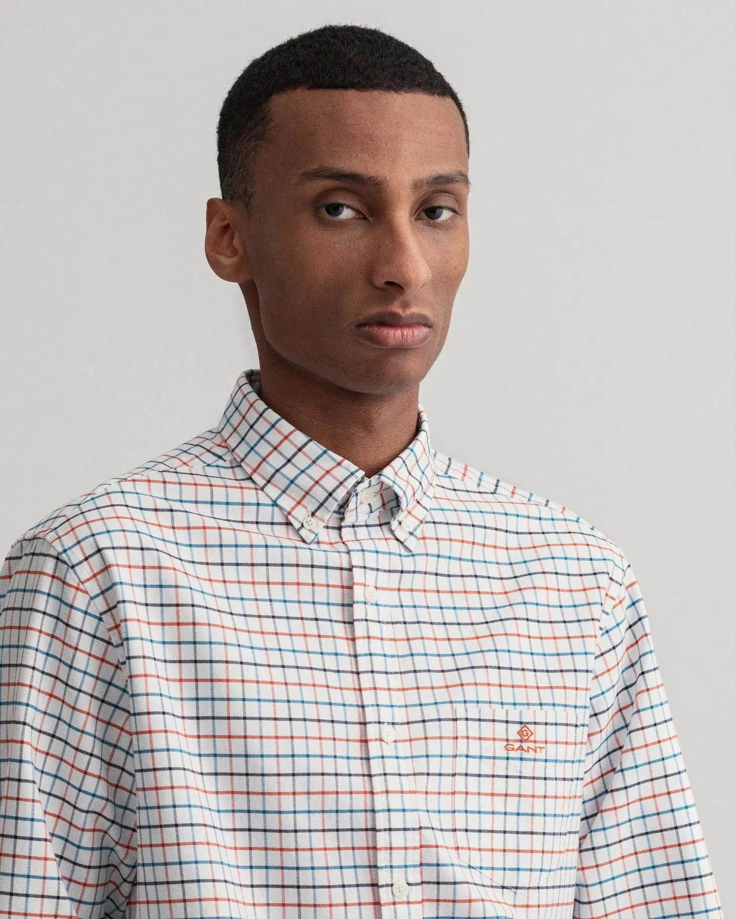 Regular Beefy Oxford Check Shirt - Pumpkin