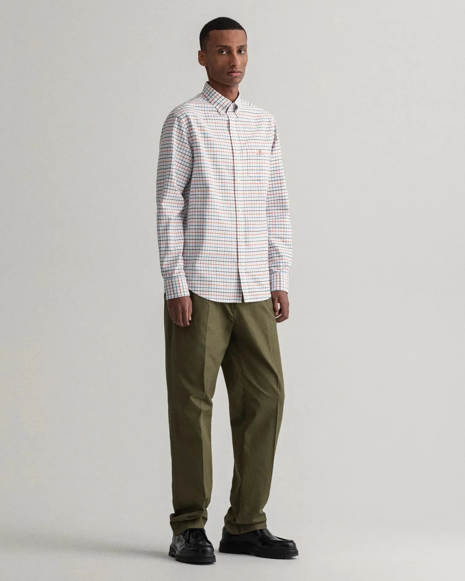 Regular Beefy Oxford Check Shirt - Pumpkin