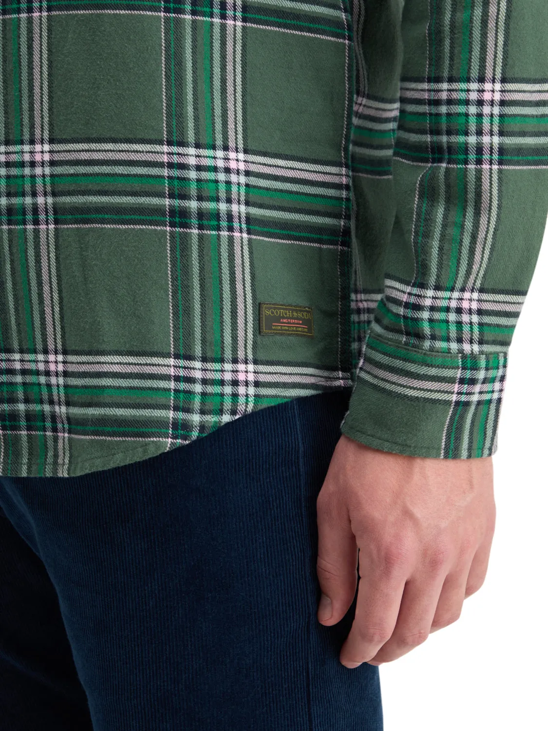 Regular Fit Multi Coloured Flannel Check - Green Check
