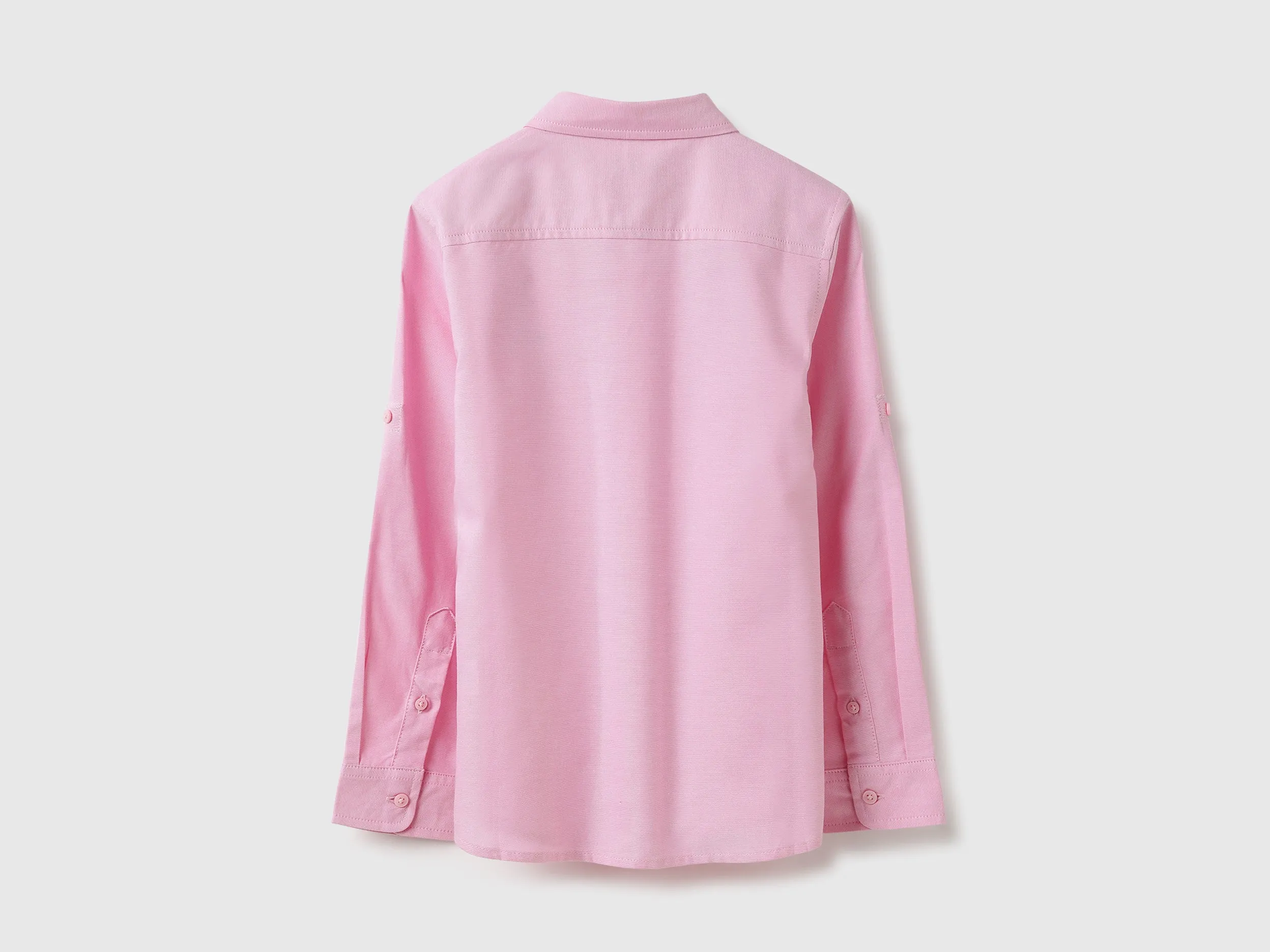 Regular Fit Spread Collar Solid & Embroidered Oxford Shirt