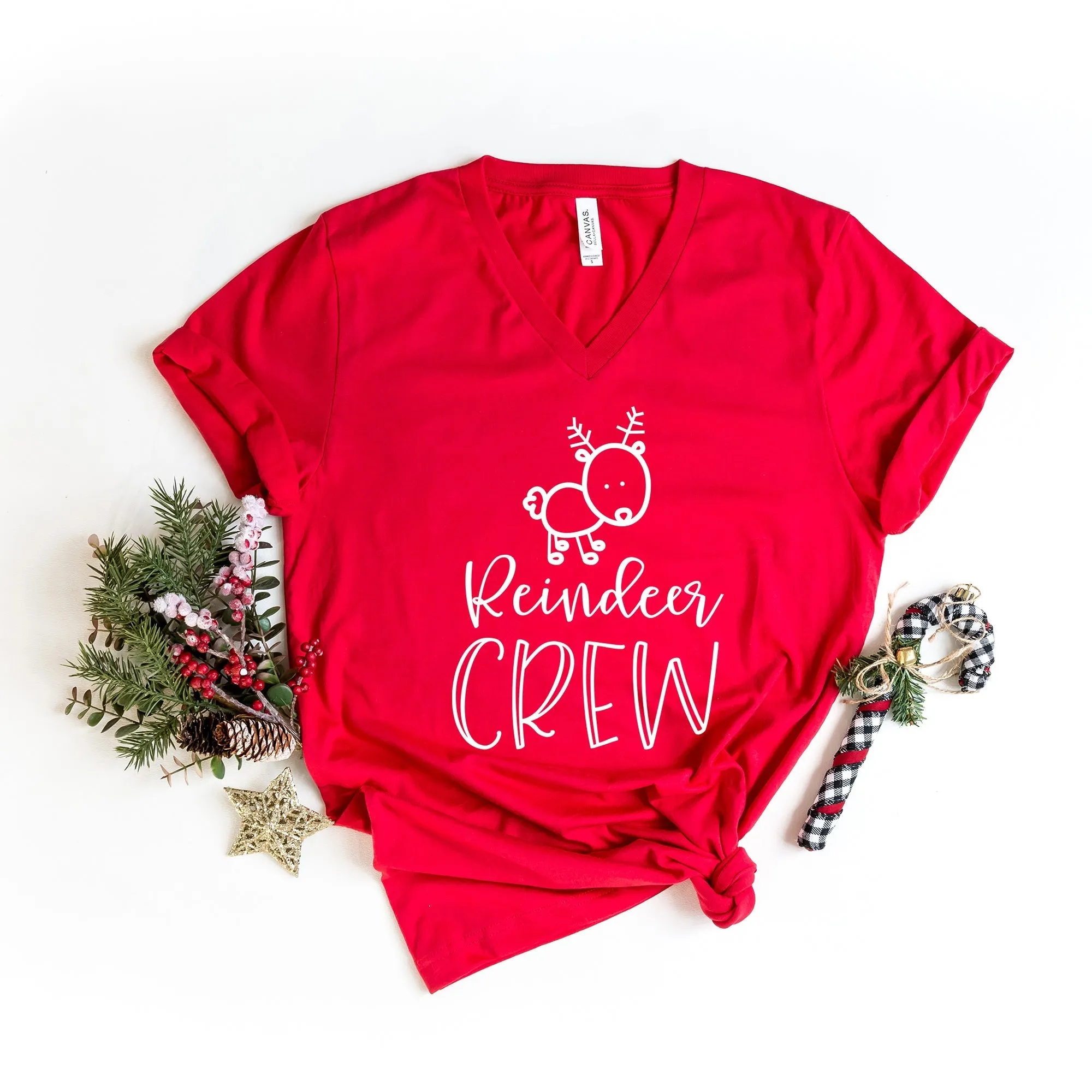 Reindeer Crew | Short Sleeve V-Neck